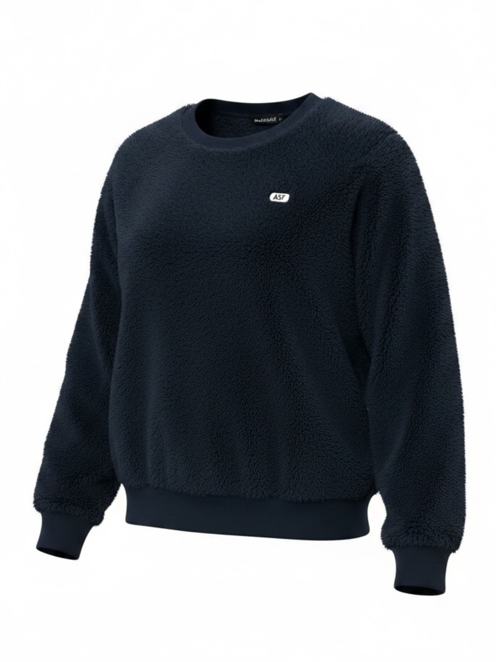 Abercrombie & Fitch Women’s Navy Faux Fur Crewneck Sweatshirt